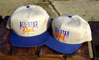 Dad and Kid baseball caps