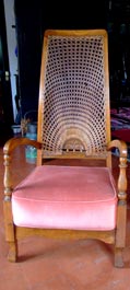 Wicker backed chair